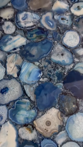 48" x 24" Beautiful Blue Agate Table Top - Natural Stone Home Decor - Video 1 of 1