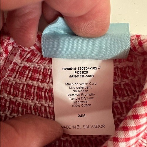 Abito classico stravagante ragazza fragola e vite smocked gingham rosso a quadri - Foto 21 di 24
