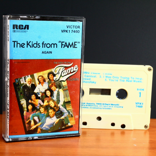 The Kids From "Fame" Again Cassette (w/ Plastic Sleeve) 1982 ● Alt. Blue Cover - Picture 3 of 15