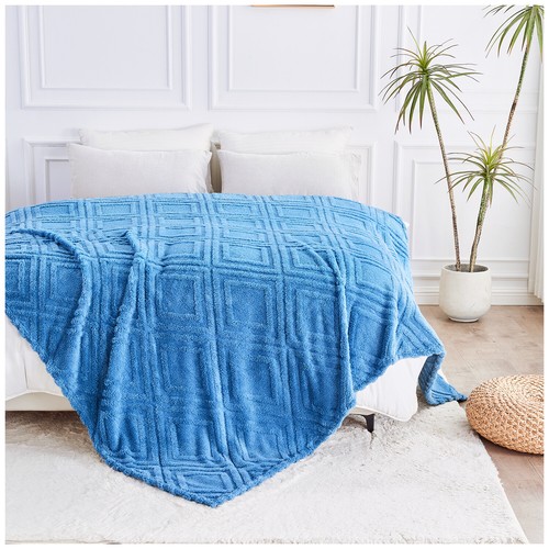 Large Flannel Fleece Blanket Warm Jacquard Throw Over Ultra Soft Bed Sofa Chair - Picture 54 of 184