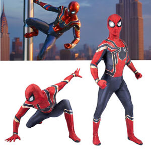 Adult Kids Avengers Infinity War Iron Spiderman Superhero Cosplay Costume Outfit