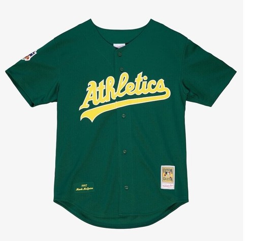 MLB Mitchell & Ness Oakland Athletics #25 Baseball Jersey New Mens MEDIUM $300 - Picture 1 of 6