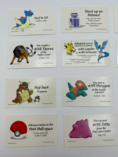 Trainer Battle & Professor Oak Cards Original Part 1999 Monopoly Pokemon Edition - Picture 4 of 9