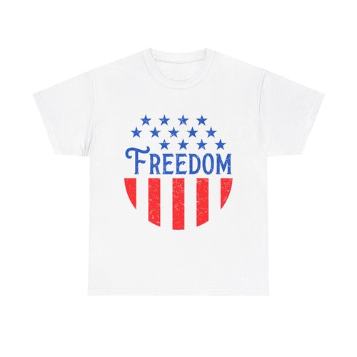 Freedom Stars And Stripes America USA Unisex Heavy Cotton Tee - Picture 6 of 21