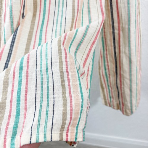 Parker Bohemian Strapless Striped Wide Leg Jumpsuit Cream Multicolor Size 6 - Picture 7 of 14