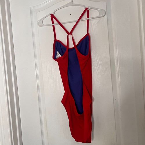Sporti Girls Swimsuit Size 34 Red 1 Piece Activewear Stretch Pull On NWT - Picture 5 of 8