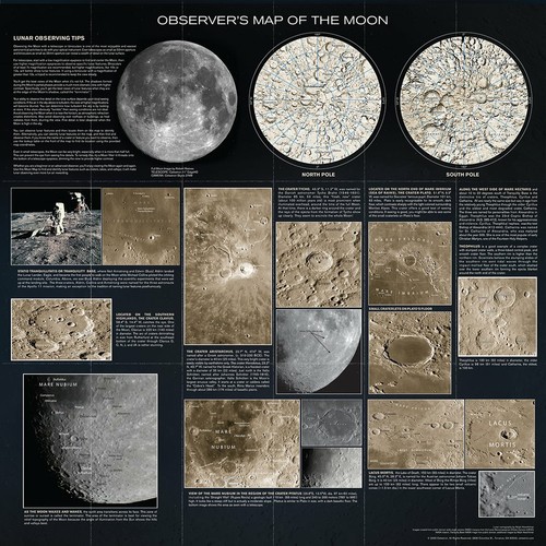 Celestron OBSERVER’S Map of the Moon - Double Sided 24" x 24" - Picture 4 of 7