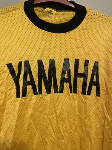 Vintage 70’s Yamaha Motocross Jersey Size Large Viking Nylon Yellow Black (E356) - Picture 2 of 8