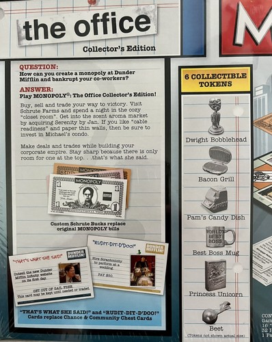 Hasbro Monopoly The Office Tavola Edizione da Collezione Nuova Sigillata - Foto 3 di 5