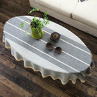 Coffee Table Tablecloth Cotton Linen Oval Tea Table Duck Egg-shaped  Tablecloth