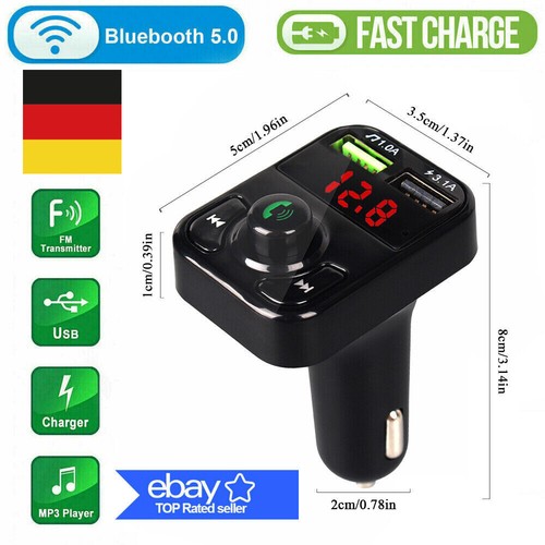 Dual USB Bluetooth Ladegerät KFZ Adapter FM Transmitter Auto Radio MP3 Player - Bild 4 von 23