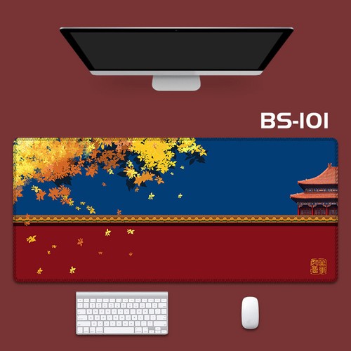 Almohadilla de ratón estilo antiguo chino gran oficina computadora escritorio teclado mouse pad - Imagen 18 de 35