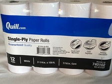 Quill Single-ply 12 Paper Rolls New Sealed Cash Register Credit Card Calculator