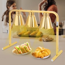 3-Heads Food Warming Lamp 750W Commercial Food Insulation Lamp Adjustable Height