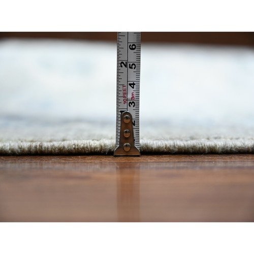 Alfombra de lana pura anudada a mano Peshawar heris gris de 13'9""x17'1"" gris fina R88029 - Imagen 10 de 11