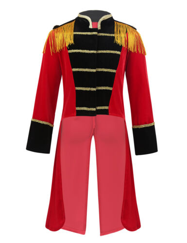 ranrann Jungen Zirkus Jacke Gothic Frack Jacke Mantel Blazer mit Mütze Uniform - Bild 4 von 37