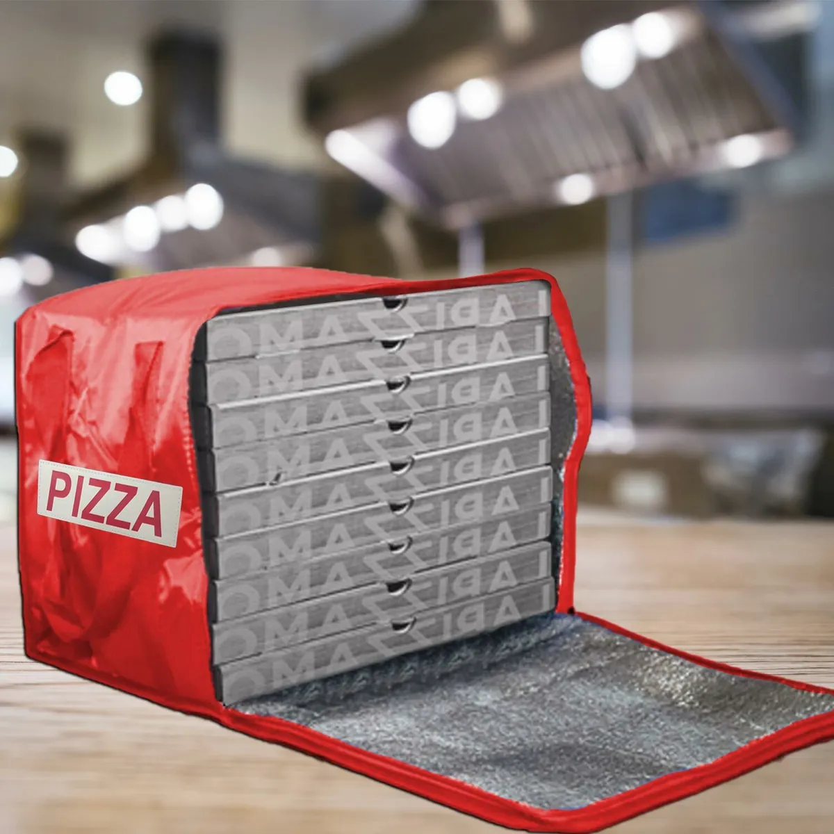 Zaino Borsa Termica Portapizza Porta Pizza da Asporto Chiusura a Zip Rosso  o Blu 8006772901608