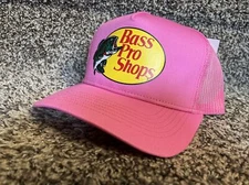 Bass Pro Shops Hat Logo Mesh Fishing Hunting Trucker Cap Snapback PINK!!