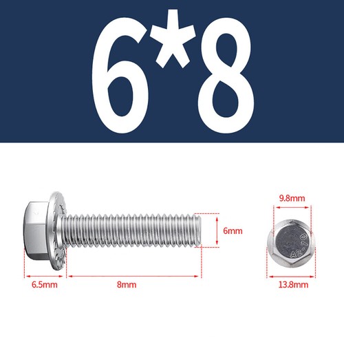 Flansch M4-M12 Sechskantschrauben Flansch Sechskantschrauben A2 Edelstahl DIN 6921 - Bild 30 von 87