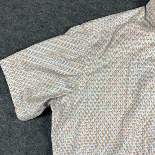 Peter Millar Shirt Mens XL White Button Up Short Sleeve AOP Cocktails Party Golf - Picture 6 of 13