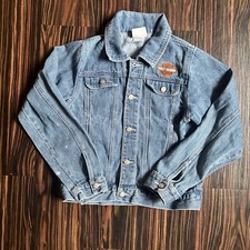 Harley Davidson Denim Jean Jacket Youth 12/14 Biker Motorcycles Large Blue