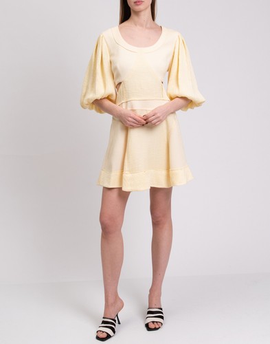 RRP€590 JONATHAN SIMKHAI Jacquard Mini Dress US6 UK10 IT42 M Cut Out Puff Sleeve - Imagen 3 de 10