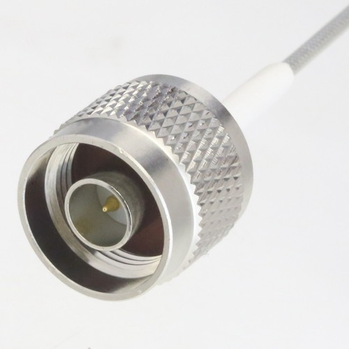 RF N plug to RP-SMA female 4-Flange RG405 .086" Flexible Semi-Rigid Jumper 4~40" - Picture 2 of 4