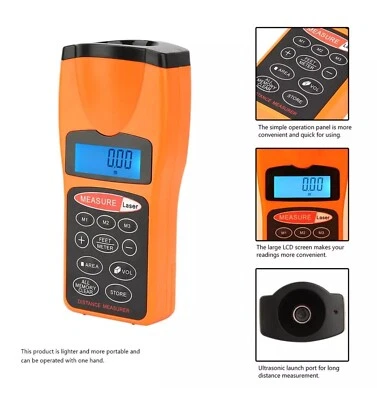 MISURATORE LCD DI DISTANZA METRO PUNTATORE LASER ULTRASUONI DISPLAY MISURA
