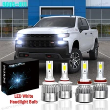 For 2020 2021 Silverado 1500 WT Custom Trail Boss 6000k LED Headlight Bulbs