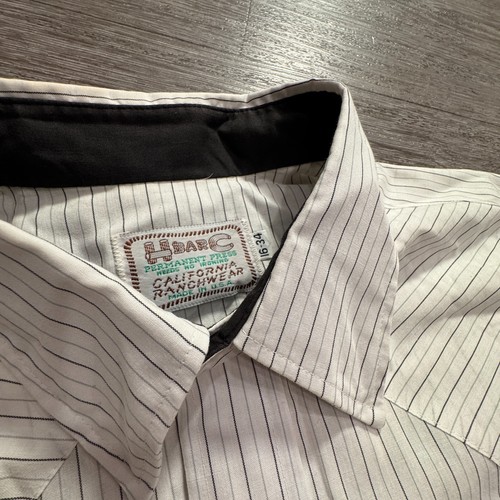 Vintage H Bar C Hemd 16 34 Herren Perlen Druckknopf Cowboy Rodeo Hergestellt in den USA Ranchwear - Bild 6 von 12