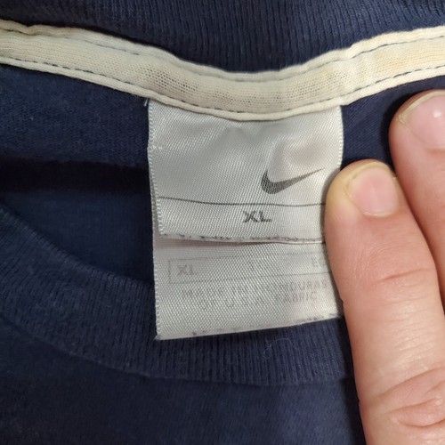 Vintage Nike Gray Tag Shirt Men's Size XL Navy BLUE Y2K Mini Swoosh Embroidered - Picture 5 of 10