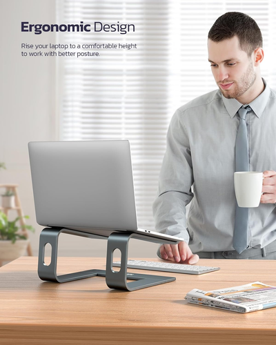 Nulaxy Fully Aluminum Laptop Stand, Detachable Ergonomic Laptop Holder Mount Com - Afbeelding 3 van 12