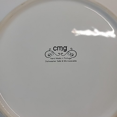 Juego de 2 Platos de Cena CMG Cerámicas 9" Flor Centro Borde Desplazamiento C9M48 - Imagen 5 de 7