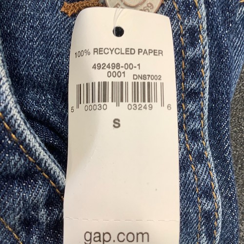Gap Girl's Blue Slash Pockets Medium Wash Denim Overall Jeans Size Small - Picture 8 of 8