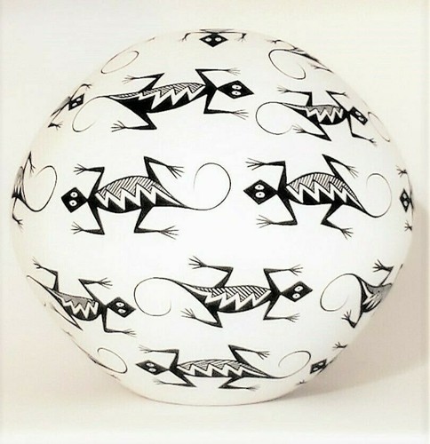 Westley Begay Hand Made Seed Pottery "LIZARDS" 2002 - Signed Original - Bild 9 von 9