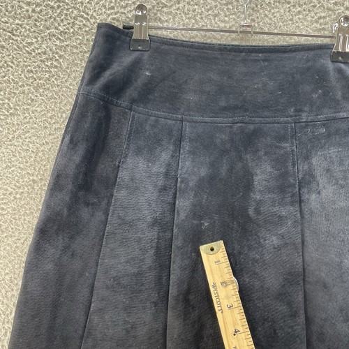 Wilson Maxima 100% Leather Skirt Women 2 Black Suede Grunge 90s Punk Y2K Moto * - Picture 7 of 12