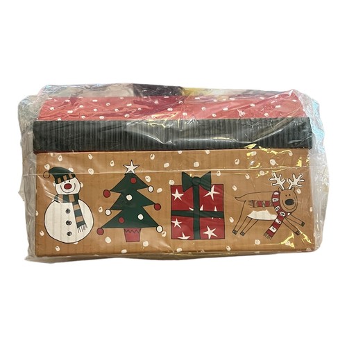 Holiday Time Christmas 2 Chest Style Nesting Box Tree Present Reindeer Snowman