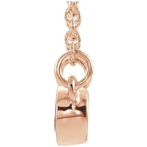 Collar rosa de 14 k rubí natural y diamante natural 0,02 CTW de 18 - Imagen 2 de 2