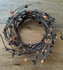 3-1/2" Primitive Mix Pipberry Candle Ring Floral Wreath Decor