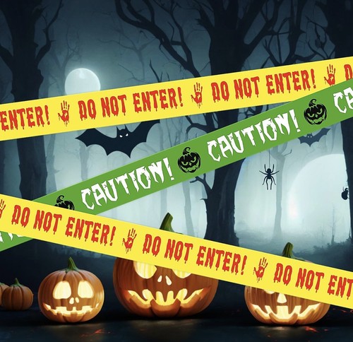 New 19 Rolls Halloween Caution Tape Roll Do Not Enter Halloween Decor 1476 Ft - Picture 3 of 9