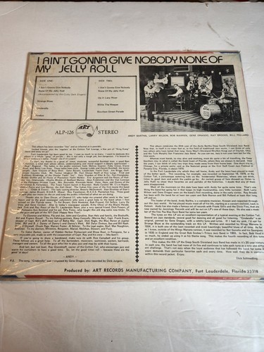 ANDY BARTHA & HIS DEEP SOUTH I Ain't Gonna LP Art ALP 126 US 1976 SEALED 3A - Bild 2 von 2