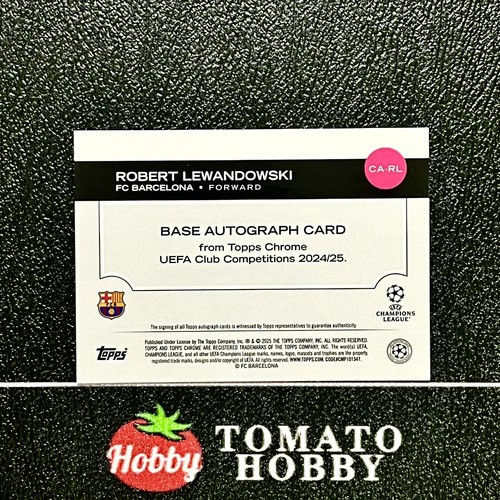 Topps Chrome UEFA 2024-25 Robert Lewandowski /52 Auto Topps Refractor Barcelona - Bild 2 von 2