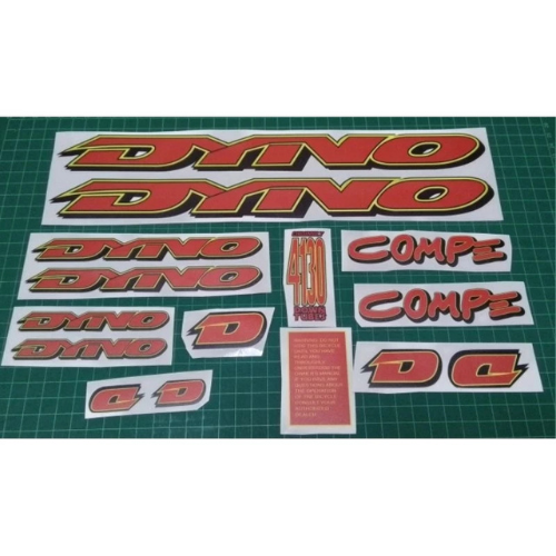 BMX Dyno GT Compe Red Yellow Decals Transparent Printed