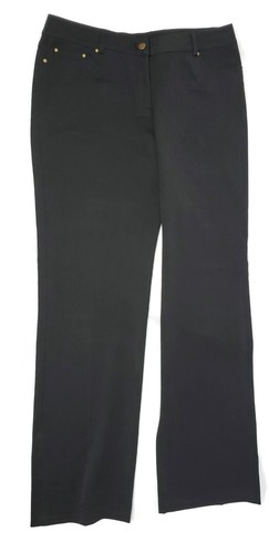G Signature Curvy Pants Solid Black Embellished Stretch Bottoms Women's Size 8 - Picture 1 of 10