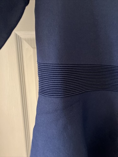 Ted Baker Navy Blue Skater Dress BNWT RRP £150- Puff Sleeves - Stretch - size 16 - Picture 2 of 15