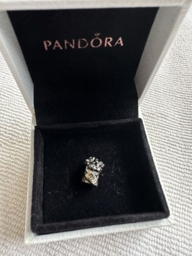 New Genuine Pandora Two-Tone 14K Gold & Silver Bouquet of Flowers Charm 790441 - Picture 4 of 7