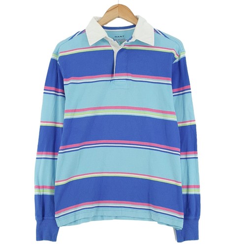 GANT Gestreift Blau Kragen Pullover Sweatshirt Herren Fy3 Größe M