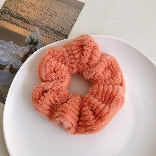 Large Furry Faux Rabbit Fur Hair Scrunchies for Women Fuzzy Fur Hair Ties Art... - Picture 4 of 8