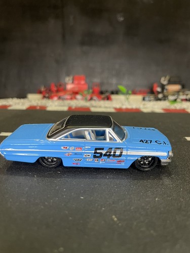 MAISTO DIECAST RACE CAR 1:64 BLUE #540 1964 FORD GALAXIE 500 427 CI RED 100 - Picture 3 of 5