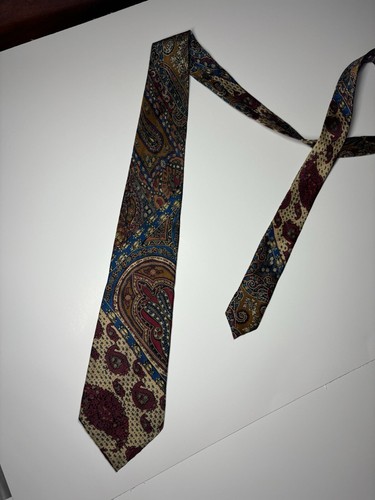 "Corbata abstracta BRIONI para hombre 100 % seda corbata multicolor 60"" cachemira" - Imagen 7 de 9